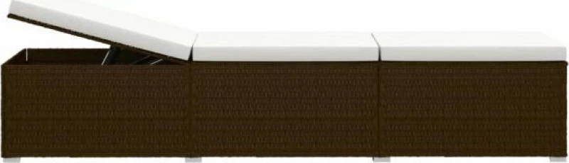 Ξαπλώστρα Rattan Καφέ 3 τμχ 195x60x31cm