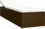 Ξαπλώστρα Rattan Καφέ 3 τμχ 195x60x31cm