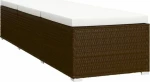 Ξαπλώστρα Rattan Καφέ 3 τμχ 195x60x31cm