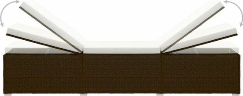 Ξαπλώστρα Rattan Καφέ 3 τμχ 195x60x31cm