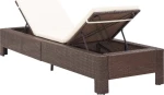 Ξαπλώστρα Καφέ από Συνθετικό Ρατάν με Μαξιλάρι