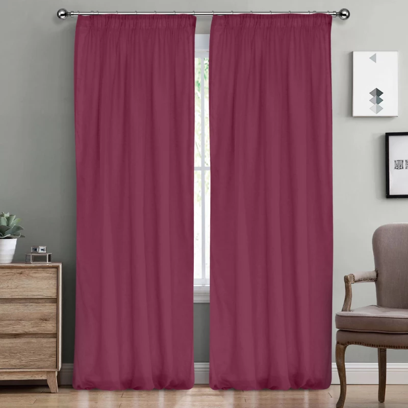 Lino Home Κουρτίνα Line με Τρέσα 145x295 304 Burgundy