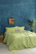 Nima Oleada Κουβέρτα Βαμβακερή Υπέρδιπλη 230x250 Green