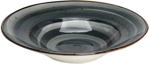 Terra Grey πορσελάνινο πιάτο για spaghetti σε γκρι χρώμα σετ των έξι τεμαχίων 27 εκ