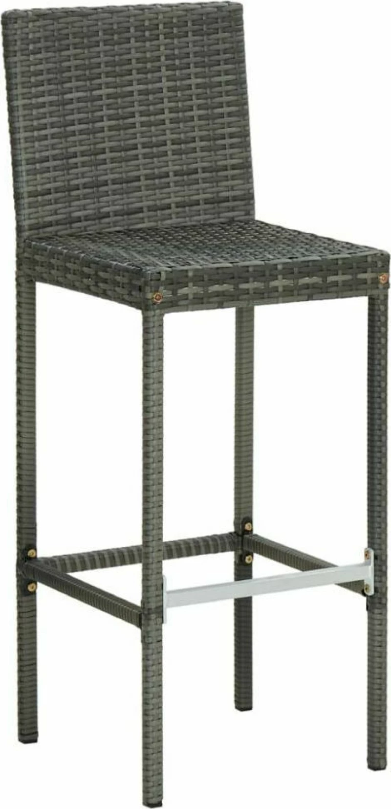 Σκαμπό Μπαρ Rattan Γκρι 2τμχ 313436