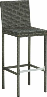 Σκαμπό Μπαρ Rattan Γκρι 2τμχ 313436