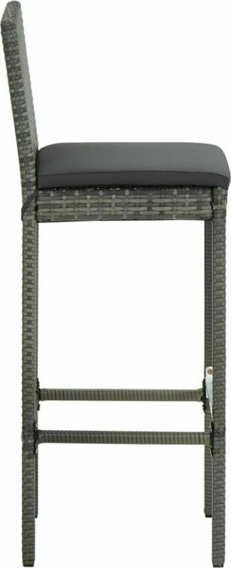 Σκαμπό Μπαρ Rattan Γκρι 2τμχ 313436