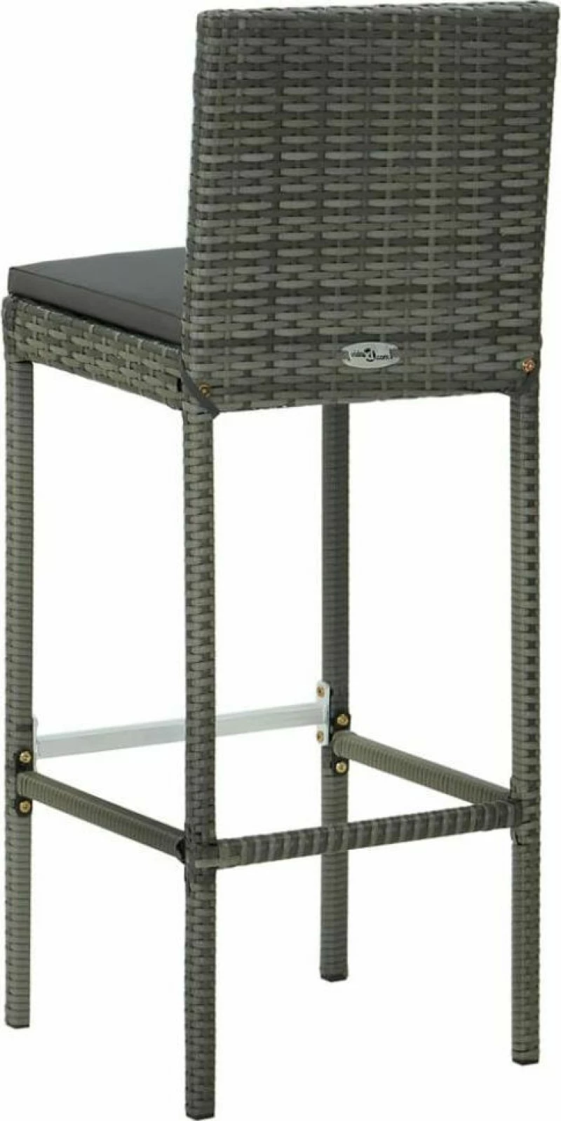 Σκαμπό Μπαρ Rattan Γκρι 2τμχ 313436