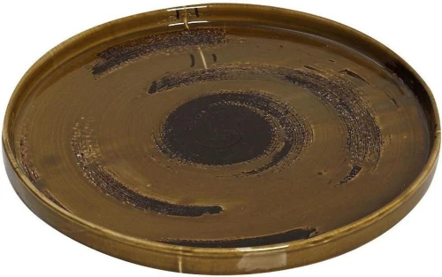 Espiel Typhoon Πιάτο Ρηχό Κεραμικό Καφέ με Διάμετρο 26cm 4τμχ