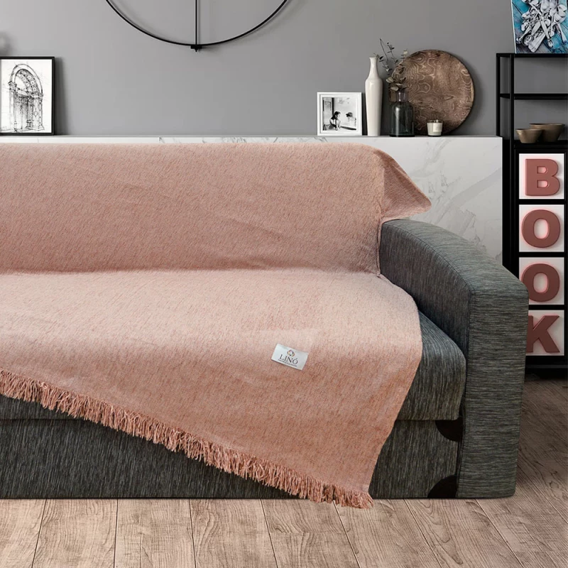 Lino Home Ριχτάρι Διθέσιου Καναπέ Markez 180x250cm Ροζ
