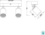Trio Lighting Pago Διπλό Σποτ με Ντουί GU10 σε Μαύρο Χρώμα