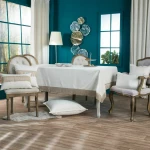 Teoran Τραπεζομάντηλο 140x140 Velvet 01 Με Κρόσια
