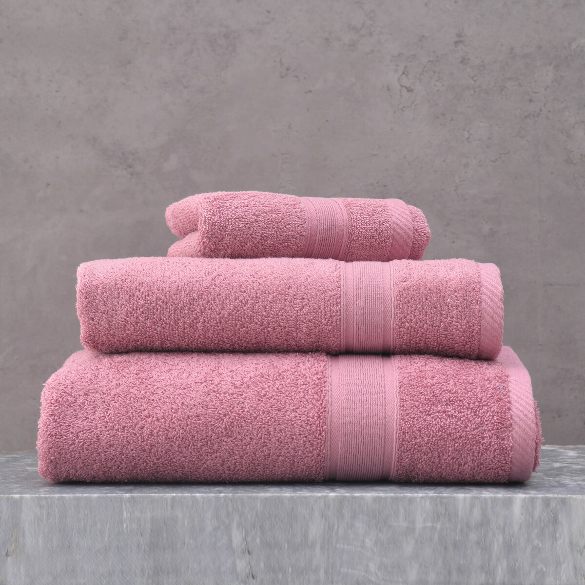 Rythmos Σετ Πετσέτες 3τμχ Illusion Ροδί