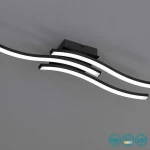Trio Lighting Route Μεταλλική Πλαφονιέρα Οροφής Μαύρη Μαύρο Ματ