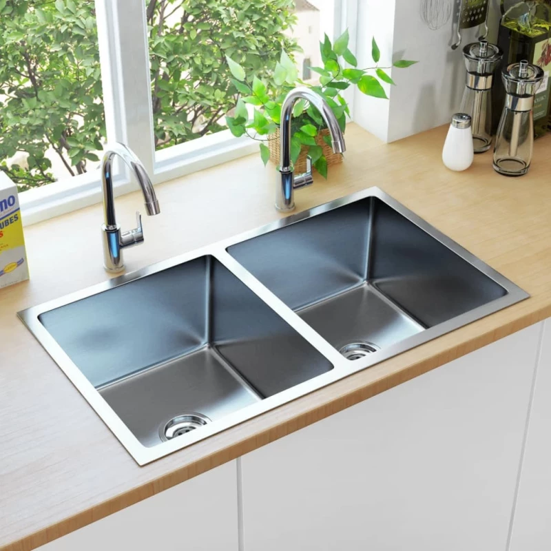 vidaXL 145079 Ένθετος Νεροχύτης 76x44cm Inox Brushed
