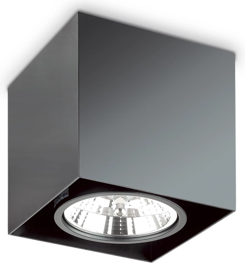 Ideal Lux Mood D15 Square Μονό Σποτ με Ντουί GU10 σε Μαύρο Χρώμα
