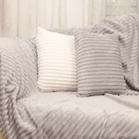 Natural Home Ριχτάρι Τετραθέσιου Καναπέ Velvet Stripe 180x320 Γκρι