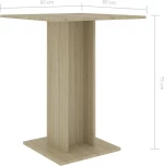 Τραπέζι Bistro Χρώμα Sonoma Δρυς 60 x 60 x 75 εκ. Μοριοσανίδα