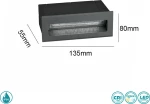 Απλίκα Χωνευτή Εξωτερικού Χώρου Sole Luce 206604627Γκρι Σκούρο
