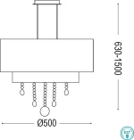 Ideal Lux Opera SP4 Πολυέλαιος 4xE27 με Καπέλα Λευκός 182179