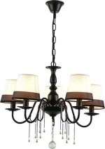 Aca Πολυέλαιος 5xE14 Ø63cm με Καπέλα Μαύρος EG167285PBW