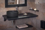 Adamidis Cupa 40X Επικαθήμενος Νιπτήρας Πορσελάνης 40x40cm Μαύρος