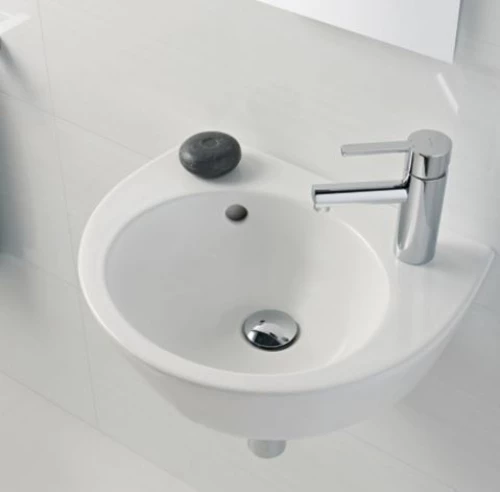Sanitana Pop Επιτοίχιος Κρεμαστός Νιπτήρας Πορσελάνης 45x37.5cm Λευκός