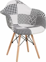 Καρέκλα FALKON Patchwork Ύφασμα/Ξύλο 62x59x82cm