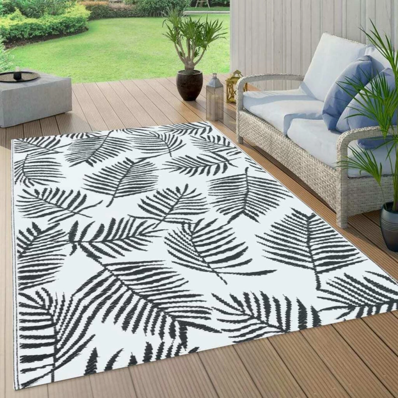 vidaXL Χαλί Ασπρόμαυρο 120x180cm