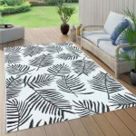 vidaXL Χαλί Ασπρόμαυρο 120x180cm
