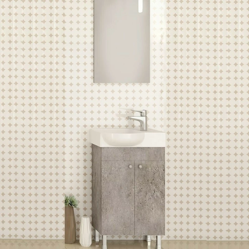 Drop Litos 45 Πάγκος με Νιπτήρα & Καθρέπτη 45x24.5x60cm Granite