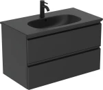 Ideal Standard Tesi II Πάγκος με Νιπτήρα 80x44x49cm Μαύρος