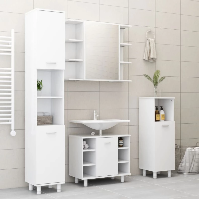vidaXL 802615 Στήλη Μπάνιου 30x30x95cm Λευκή