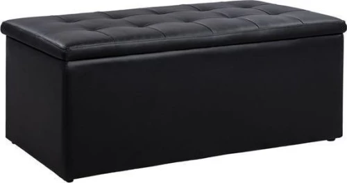 Ταμπουρέ Triscube με Αποθηκευτικό Χώρο Μαύρο 121x51.5x50cm