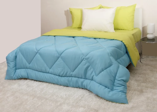 Viopros Πάπλωμα Υπέρδιπλο 220x240 Δίχρωμο Τυρκουάζ/Λαχανί