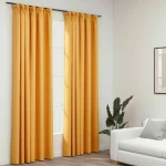 vidaXL Κουρτίνα με Τρέσα 140x225 Κίτρινο