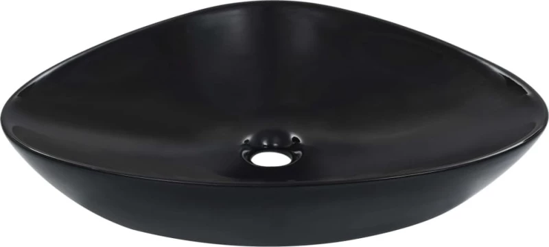 vidaXL 143902 Επικαθήμενος Νιπτήρας Κεραμικός 58.5x39cm Μαύρος