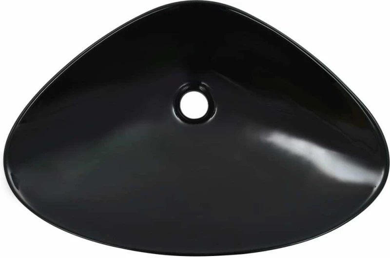 vidaXL 143902 Επικαθήμενος Νιπτήρας Κεραμικός 58.5x39cm Μαύρος