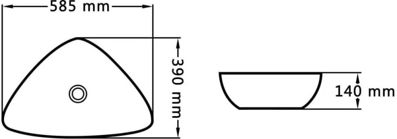 vidaXL 143902 Επικαθήμενος Νιπτήρας Κεραμικός 58.5x39cm Μαύρος