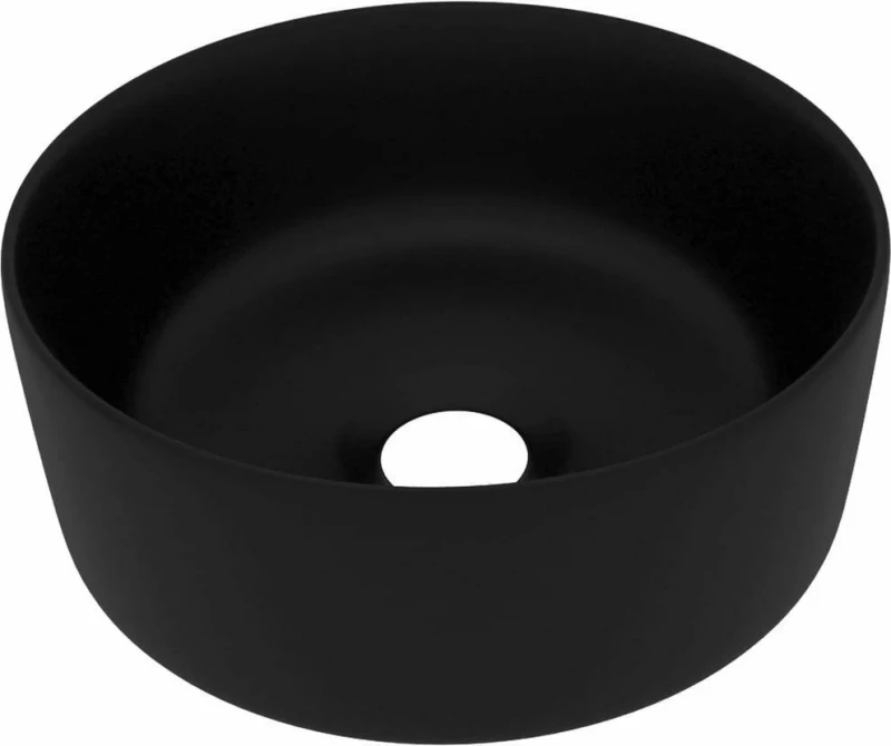 vidaXL 147019 Επικαθήμενος Νιπτήρας Κεραμικός 40x40cm Μαύρος