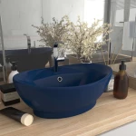 vidaXL 146935 Επικαθήμενος Νιπτήρας Κεραμικός 58.5x39cm Μπλε