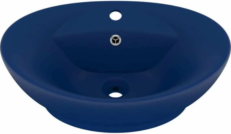 vidaXL 146935 Επικαθήμενος Νιπτήρας Κεραμικός 58.5x39cm Μπλε