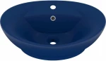 vidaXL 146935 Επικαθήμενος Νιπτήρας Κεραμικός 58.5x39cm Μπλε