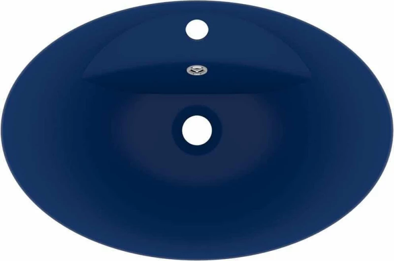 vidaXL 146935 Επικαθήμενος Νιπτήρας Κεραμικός 58.5x39cm Μπλε