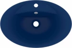 vidaXL 146935 Επικαθήμενος Νιπτήρας Κεραμικός 58.5x39cm Μπλε