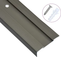 vidaXL Προφίλ για Σκαλοπάτια Σχήμα Γ 15τμχ Καφέ 100cm Αλουμινίου 145112