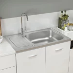 vidaXL 147232 Ένθετος Νεροχύτης 80x50cm Inox