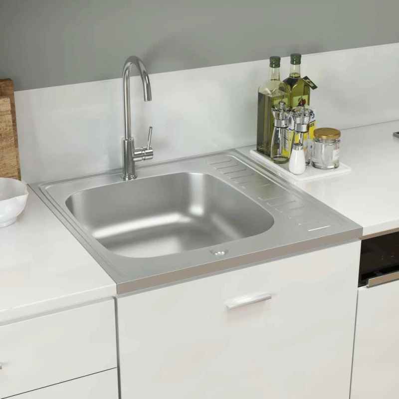 vidaXL 147231 Ένθετος Νεροχύτης 60x60cm Inox