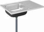 vidaXL 147233 Ένθετος Νεροχύτης 80x60cm Inox