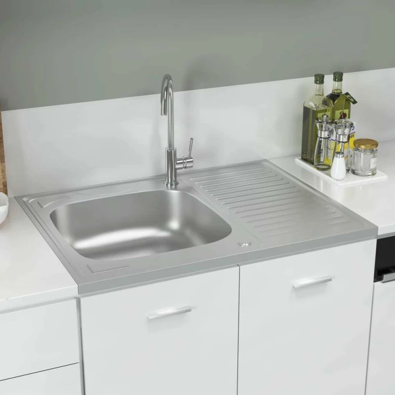 vidaXL 147233 Ένθετος Νεροχύτης 80x60cm Inox
